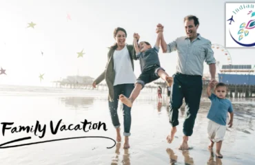 Happy Indian family enjoying a vacation at a scenic hill station.